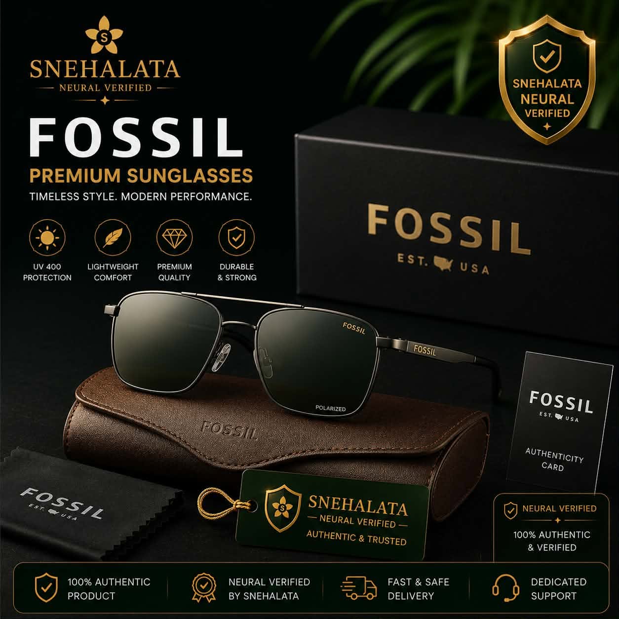 FOSSIL প্রিমিয়াম সানগ্লাস (Polarized)