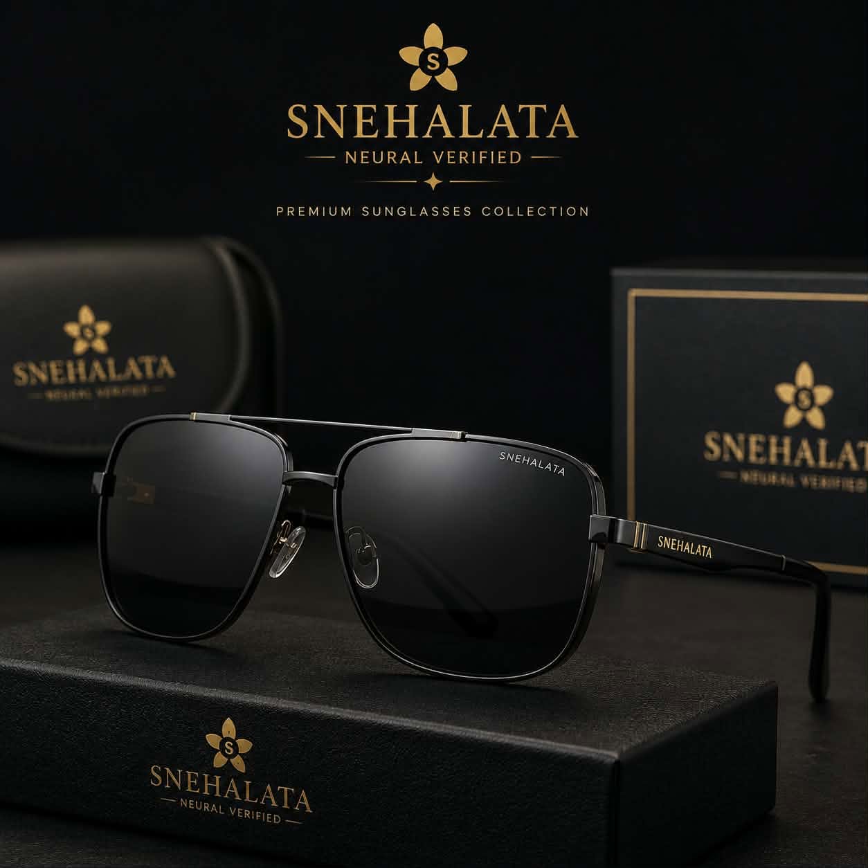 Snehalata প্রিমিয়াম স্কয়ার সানগ্লাস